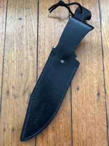 Black Jack Knives Anaconda I Japanese SEKI made Classic Bowie Knife with Leather Sheath