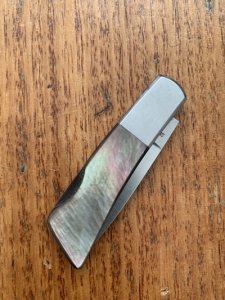 GERBER Silver Knight Japan Small Lock Back Folding Knife with Mother of Pearl Handle
