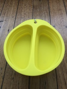 Collapsible Food Grade Silicone Compact Dog Food Bowl or Water Bowl in Yellow