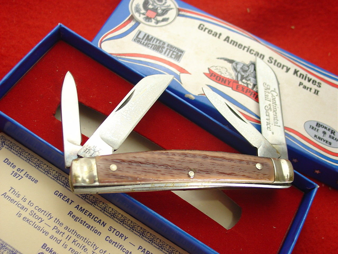 Vintage Boker USA Prarie Schooner Commemorative Pocket Knife