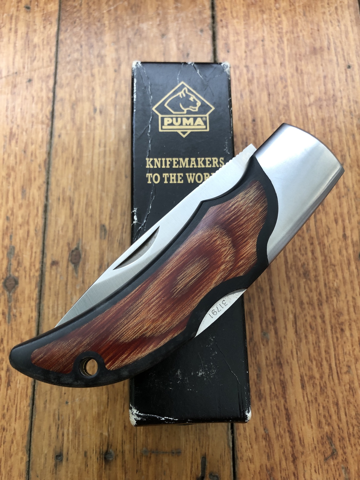 Puma Knife Rare Puma Gentleman 24 0800 Folding Knife with Pakkawood