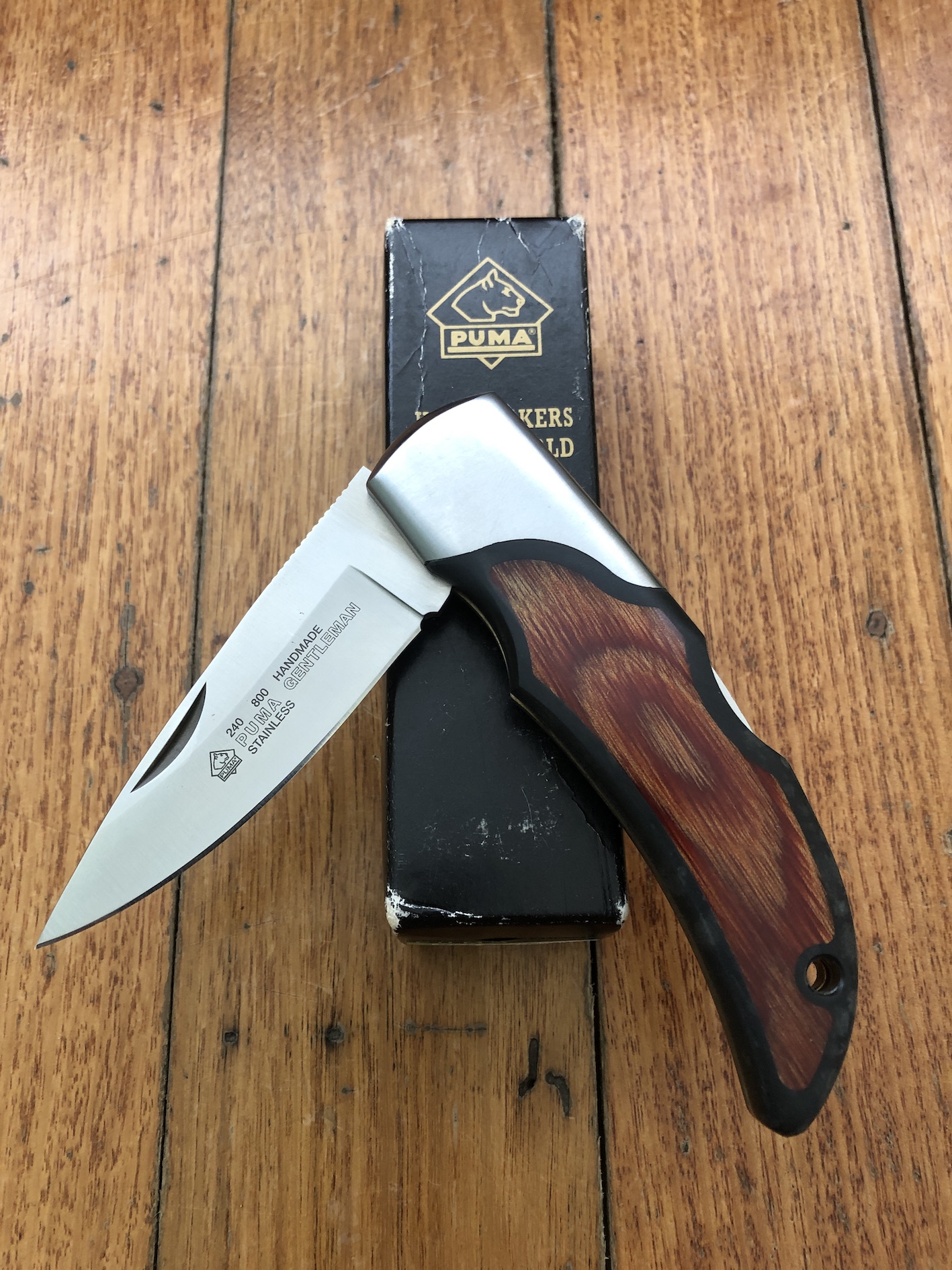 Puma Knife Rare Puma Gentleman 24 0800 Folding Knife with Pakkawood
