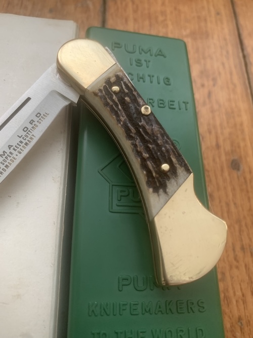 Puma Knife Puma 1982 Rare model 895 Lord Folding Knife with Stag