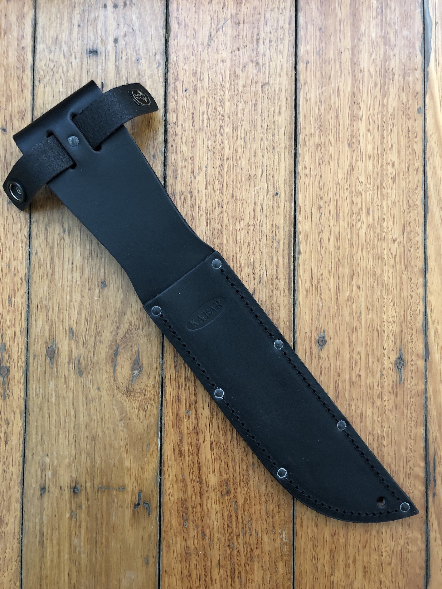 KaBar Sheath Kabar 7" knife blade Black Leather Sheath