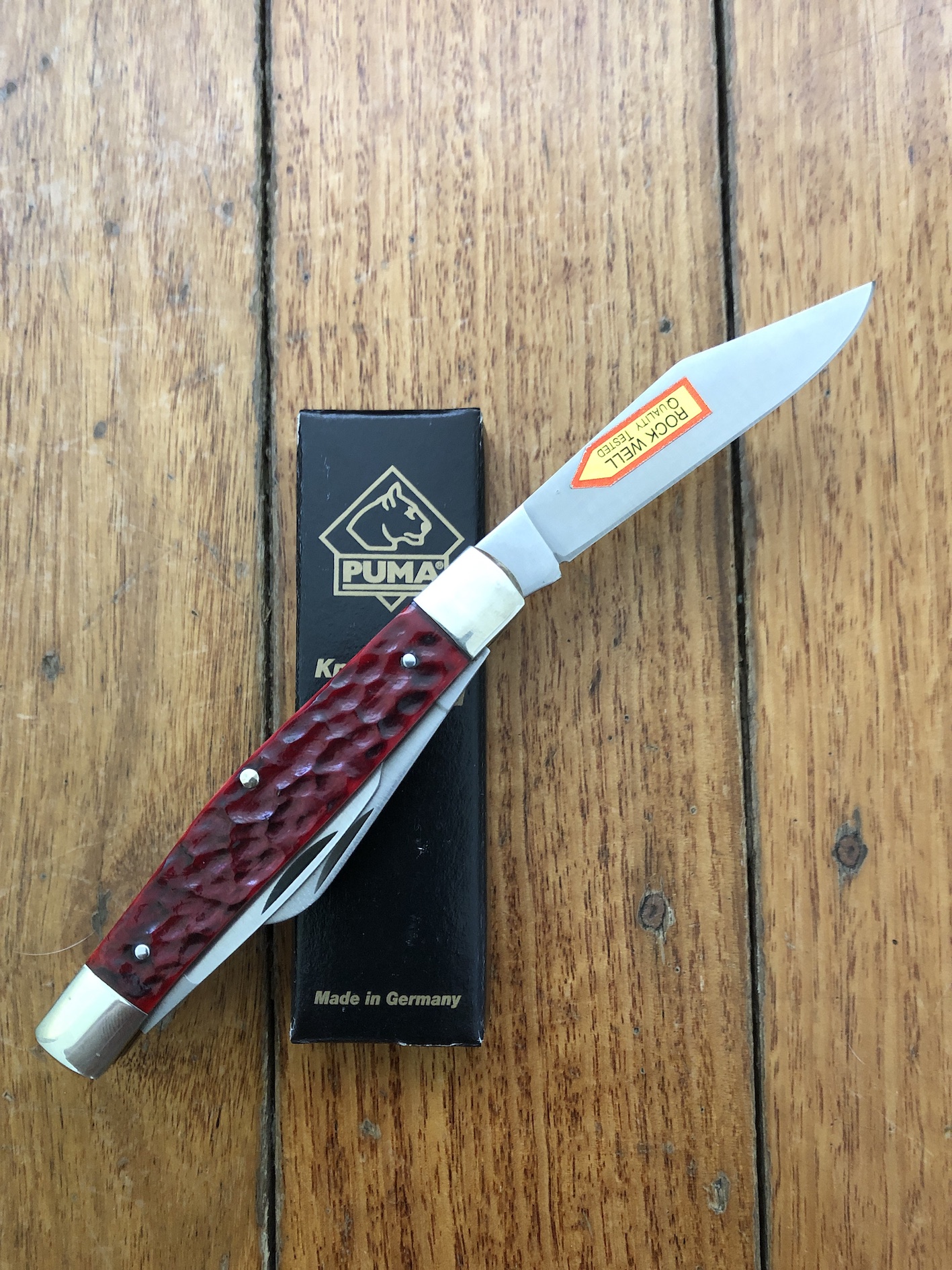Puma Knife: Puma Original Stockman Knife with Bright Red