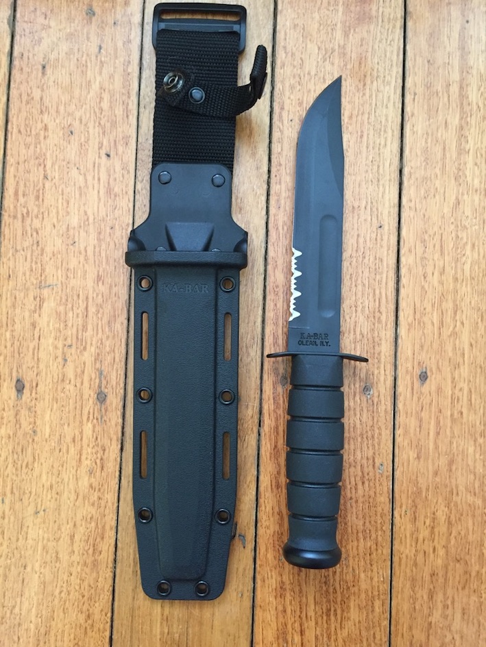 Ka-Bar Knife: Kabar Marine Combat Serrated Blade Utility Knife with H...