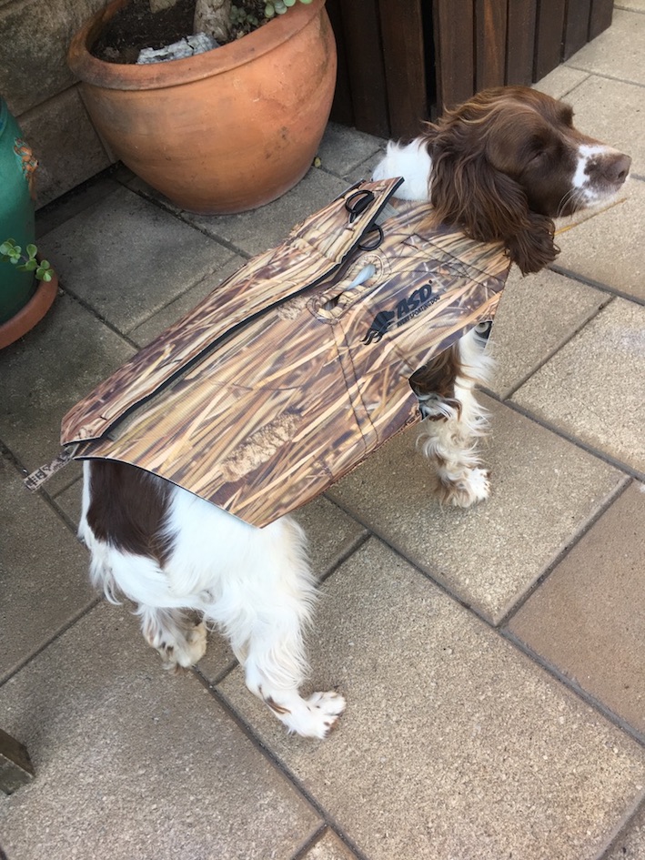 BASSDASH Camo Neoprene Hunting Vest For Dogs - Waterproof Chest Protection, Adjustable Fit (NOT A Life Jacket)