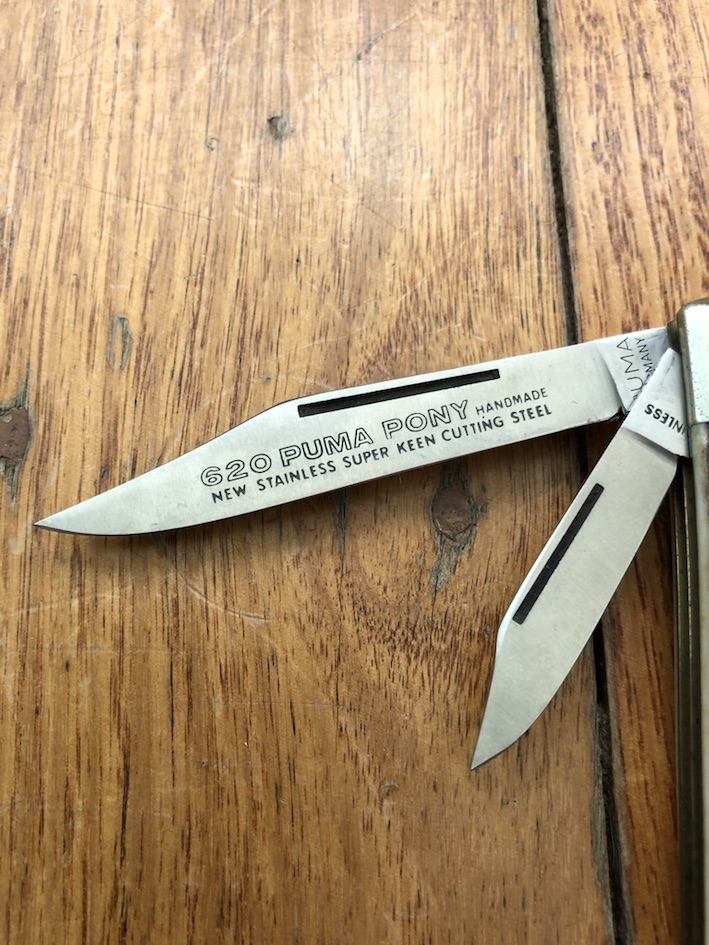 Puma Knife Puma Original Rare 1984 Pony 620 Twin Blade Knife with Stag
