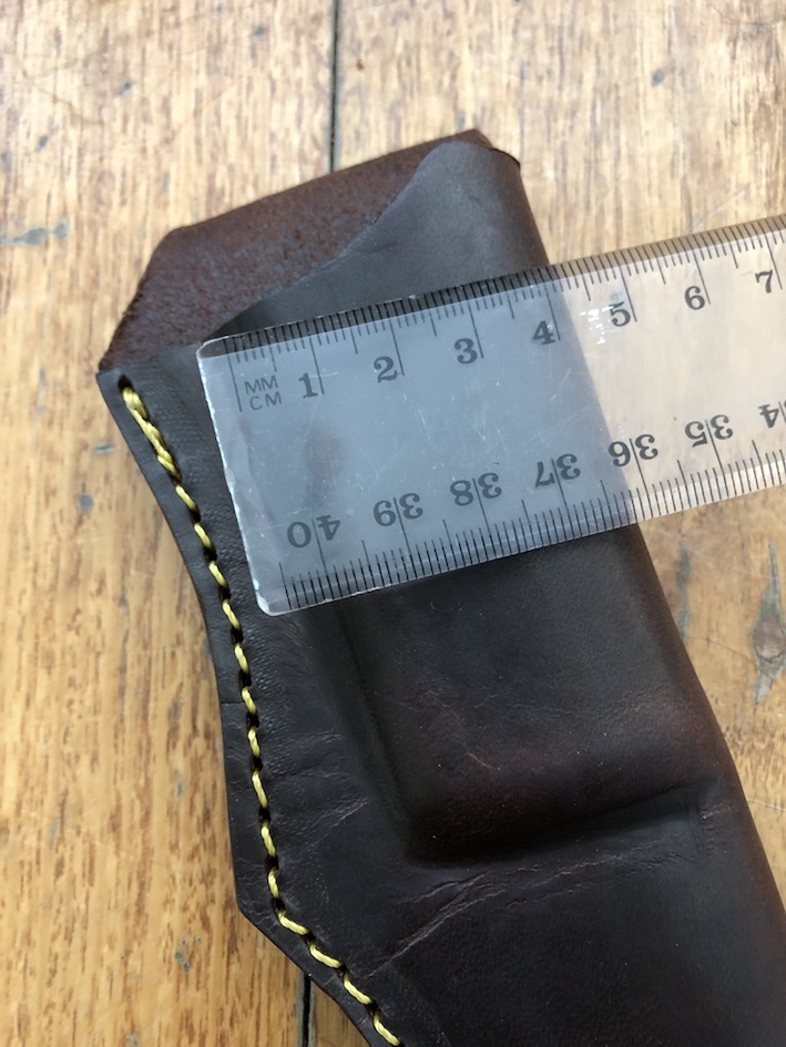 SOS Knife Sheath LS2 Dark Brown SlipIn Molded Leather Knife Sheath