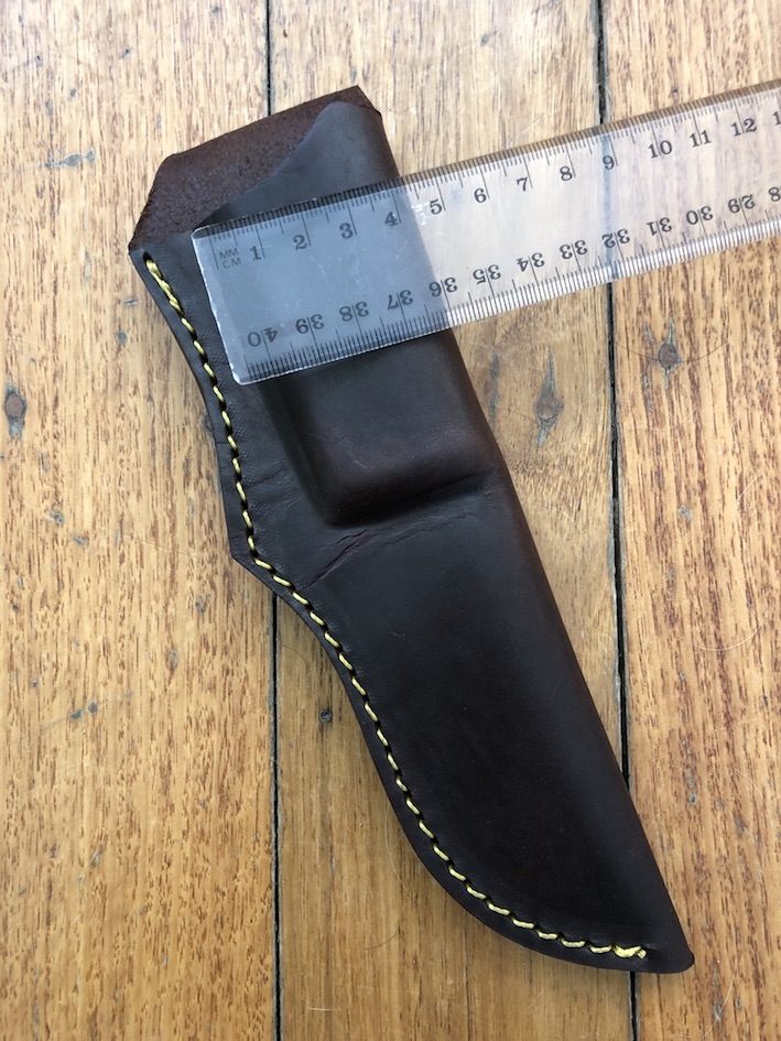SOS Knife Sheath LS2 Dark Brown SlipIn Molded Leather Knife Sheath