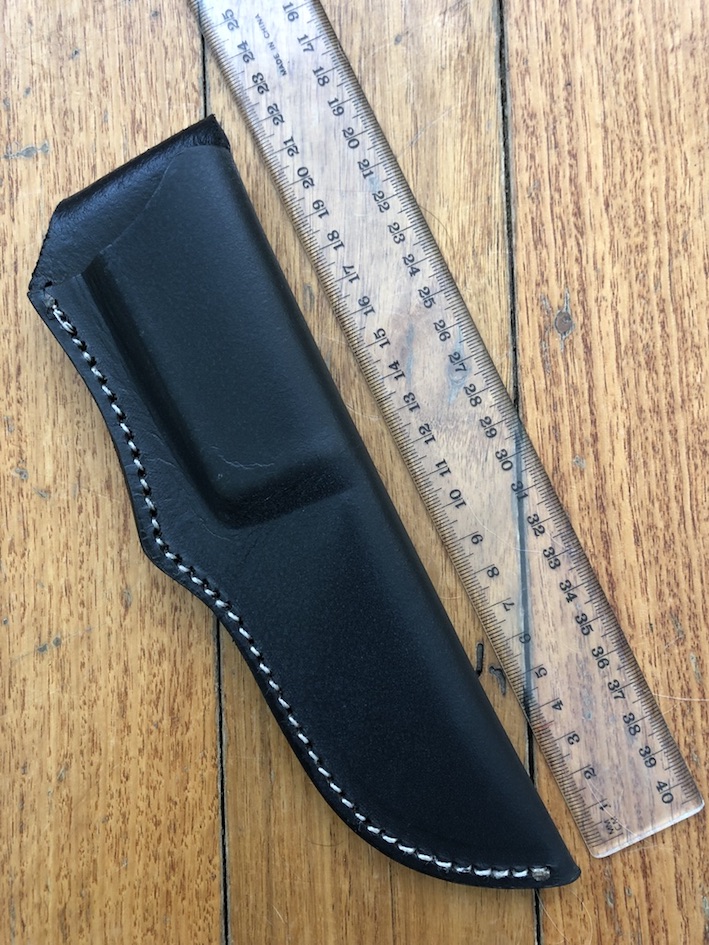 SOS Knife Sheath LS2 Black SlipIn Molded Leather Knife Sheath 5" 6