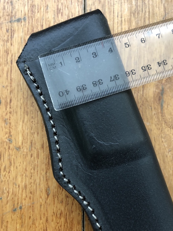 SOS Knife Sheath LS2 Black SlipIn Molded Leather Knife Sheath 5" 6