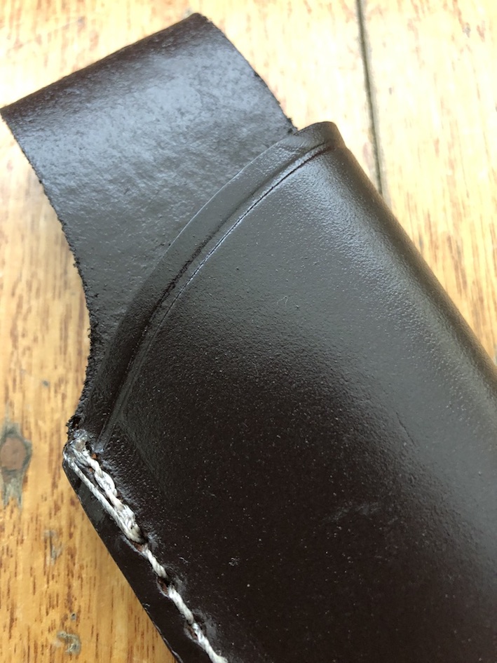 SOS Knife Sheath LS5 Dark Brown SlipIn Molded Leather Knife Sheath