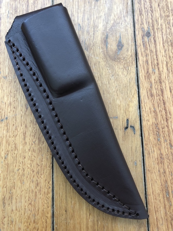 SOS Knife Sheath LS6 Dark Brown SlipIn Molded Leather Knife Sheath