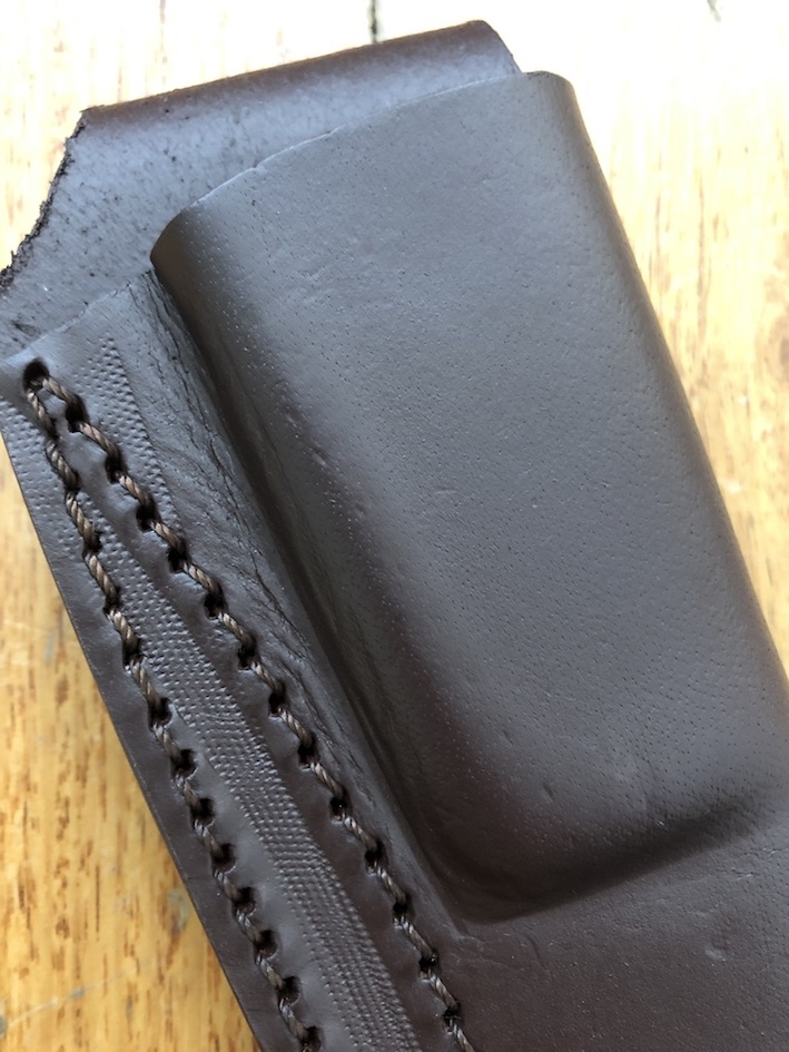 SOS Knife Sheath LS6 Dark Brown SlipIn Molded Leather Knife Sheath