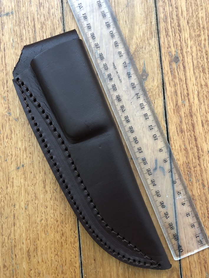 SOS Knife Sheath LS6 Dark Brown SlipIn Molded Leather Knife Sheath