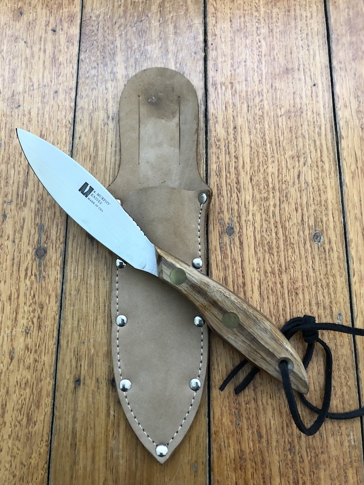 J.Murphy Knives USA Canadian Guide Style Skinner with Suede Leather Sheath