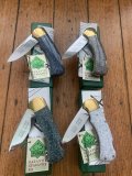Puma Knife: Set of 4 Special Edition 90's 4 Star Folding Lock Blade Knives wth Custom Corelon Handles