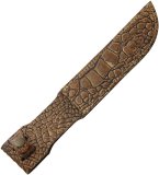 Knife Sheath: Brown Alligator Pattern Leather Sheath - 7 inches