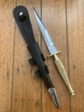 J.NOWILL & SONS  J.ADAMS SHEFFIELD ENGLAND GOLD/SILVER FS COMMANDO KNIFE