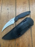 Al Mar Japan BU2-2 Backup 2 Fixed 3" Hawkbill Blade, Micarta Handle, Leather Sheath