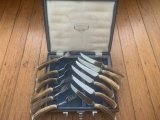 ASHBERRY Sheffield England 1930's-50's 12 Piece Stag Handled Knife & Fork Set.