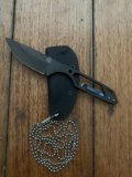 USA Made Nemesis 2-Zero (NK-14) Small Black/Grey Anodised NECK/BOOT KNIFE