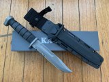 Ka-Bar Knife: Kabar D2 Extreme Combat Serrated Blade Utility Knife with Kydex Sheath