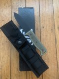 Ontario 2015 Model SK-5 Black Bird Noir Straight Edge Knife with Micarta Handle and Black Nylon Tactical Belt Sheath