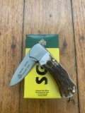 Puma Knife: Puma SGB Mini 4 Star Folding Lock Knife with Stag Antler Handle
