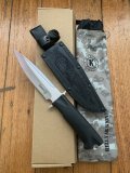 Kizlyar Knife: Kizlyar Original Phoenix Satin Military Knife with Elastron Rubberised Handle and Leather Sheath #628