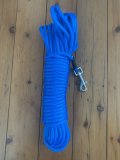 Long Dog Lead: Professional 20 metre Dog Trainer Mid Blue Long Lead Large Clip