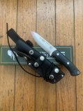 Cudeman Model 206-M Fixed Blade BS-9 Bushcrafter Fixed Blade Knife With Multi-Position Leather Sheath