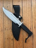 Black Jack Knives Anaconda I Japanese SEKI made Classic Bowie Knife with Leather Sheath