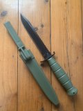 GLOCK Original Austrian Made MILITARY GREEN Saw Back Field Knife with Polymer Scabbard