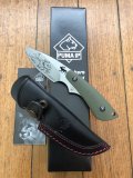 Puma Knife: Puma IP Laser Cut Red Deer G10 Green Handle