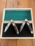 Puma A G RUSSELL1974 Numbered 03158/1057 Luger Pistol and 9mm Bullet Twin Knife Set