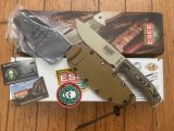 ESEE Knives- ESEE-6 Knife with Coyote/Dark Brown G10 3D Handle Desert Tan Plain Edge Blade and Coyote Kydex Sheath