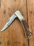 Puma Knife: Puma 2006 Gent Folding Knife with Stag Antler Handle in Original Box