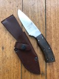 Kizlyar Knife: Kizlyar Sobol-L Hunting Knife with Brown Leather Sheath