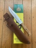 Puma SGB Knife: Puma SGB Bowie with Olive Wood Handle in Leather Sheath