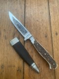 1970's Hubertus Solingen Jagdnicker Knife with Deer Antler Handle & Sheath