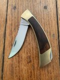 Browning Knife: Older Vintage USA made Sportsman Folding Knife with Brass Frame and Cocobolo Handle