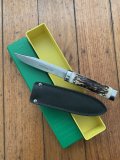 Puma Knife: Puma 1978 Vintage 'MOUNTAIN LION' 3573 Boot Knife with Stag Handle Sheath & Yellow/Green Box