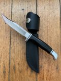 Buck Knife: Buck 2005 Woodsman 102 with Black Phenolic Handle & Leather Sheath