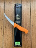 Puma Knife: PUMA German Made boning knife, Bent,  semi-flex, 13 cm Blade with Orange Handle