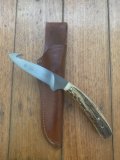 Puma Knife: Early 2000's Puma Pro Hunter Gut Hook Knife with Stag Antler Handle