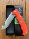 Puma Knife: Puma IP Pathfinder with gut hook, Orange Micarta Handle