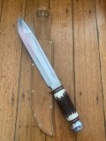 Solingen Germany EUROCUT-WIDDER Enormous 10 1/2" Blade Bowie Knife with Leather Sheath