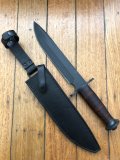 Kizlyar Knife: Kizlyar Original DV2 Military Knife with Stacked Leather Handle and Leather Sheath #3340